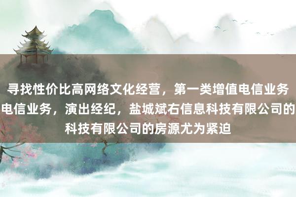 寻找性价比高网络文化经营,第一类增值电信业务,第二类增值电信业务,演出经纪,盐城斌右信息科技有限公司的房源尤为紧迫